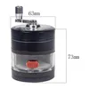 4 Layers Zinc Alloy Smoking Grinder 63mm Hand Crank Grinders Shredder Crusher With Bearing Handle Large Drawer Cigarette Smok Accessories