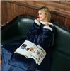 Hooded lazy blanket home casual wear Flannel lamb velvet TV blanket can be worn bathrobe Cool Classic Design fleece sweatshirt Sof2671851