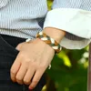 Corda de cânhamo Terceira pulseira de trança contraste de contraste artesanal Bracelets ajustáveis ​​Boletim para homens jóias de moda de moda e presente de areia