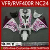 Fairings Kit for Honda RVF VFR 400 VFR400 R 400RR 87-88 Body 78NO.151 VFR400R RVF400R الوردي النيران NC24 V4 RVF400 R 1988 VFR 400R VFR400RR 87 88 دراجة نارية