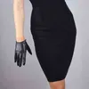 Женские короткие дизайнерские перчатки из овчины, тонкие перчатки из натуральной кожи, черные мотоциклетные перчатки с сенсорным экраном R630 220112