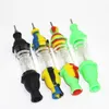 oil burner pipe unbreakable silicone smoking tobacco water Nectar kits with 10mm Titanium Tip DHL