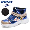 BONA 2020, recién llegado, botas de nieve de tobillo de cuero sintético de estilo británico, zapatos de invierno para niños y niñas, calzado de felpa cálido de alta calidad LJ200911