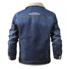 DARPHINKASA Giacca di jeans ispessita invernale da uomo Streetwear Casual Warm Bomber Giacca di jeans Giacca in pile da uomo 201127