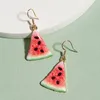 Kawaii Woman Strawberry Cake Charm Earrings Resin Handmade Cute Girl Sweet Creative watermelon Food Drop Earring Ear Jewelry Gifts