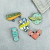 Cartoon Cool Skateboard Enamel Pins Colors Fashion Popular Brooches For Kids Gift Lapel Pins Clothes Bags