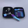 smoking pipe accessory dab straw silicone tube kit nector collector include 10mm oil nail wax storage containers set