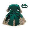 Vestido de princesa de manga larga para niños de otoño e invierno, traje de año para niña de 1 a 8 años, ropa para niños LJ201221