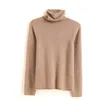 Maglioni in maglia di puro cashmere al 100% per donna Nuovi maglioni e pullover a collo alto da donna 10 colori Abiti standard 210203