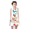 2022新しい夏の女の子姫のドレス子供赤ちゃんデジタル印刷パーティーノースリーブの子供のファッションエレガントなベストドレス20220308 H1