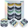 5 pair color lashes 3D eyelashes natural Faux Mink Premium False Eyelashes Whole color eyelashes dramatic7815897