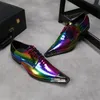 Italie mode multicolore en cuir véritable hommes Oxfords bureau chaussures Serpentine mariage marié chaussures robe affaires hommes chaussures