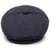 Ht1851 mężczyzn czapki czapki jesienne zimowe czapki z klapką ucha vintage newsboy bluszcz płaskie czapki wełniane berety męskie casual ciepłe beret czapki y200110