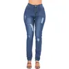 Yeni Moda Rahat Sıkı Mavi Yırtık Kot Kadın Denim Pantolon Kadınlar Için Pantolon Kalem Skinny Kot Bayanlar Yüksek Bel 201030
