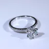 1,5 ct Solitare anel de noivado 14k 585 branco ouro 7.5mm f cor de moissanite pedra com acentos transgem y200620