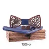 Wooden Bowtie set 9 styles Handkerchief Bow tie cufflinks for men business Chirstmas Gift free TNT DHL FEDEX