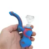 Pipa ad acqua in silicone per narghilè in stile mini 5 pollici multicolore Rig dab bong in vetro portatile