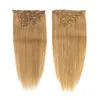 Indian Virgin Raw Human Hair Extensions Clip In Straight 12# 16# 30# 99J RuyiBeauty Burgogne Remy Ins