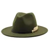 Chapéus de aba larga Casual cavalheiro elegante senhora inverno outono jazz taps homens homens lã vintage trilby felt fedora hat 2021 1