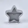 30pcs/lot Plastic Empty 5g Mini Sample Star Shape Grey Glitter Powder PS Jar with clear cap 5ml Cream Bottle Refillable