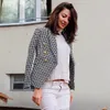 Spot trend new women's 2021 fall/winter lapel houndstooth button fashion suit jacket wholesale