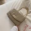 Bolso de mano con broche de cuero PU para mujer, elegante bolso con cadena para compras, bolsos cruzados de hombro para niñas, novedad de 2021