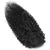 Brasileño 100% cabello humano colas de caballo afro rizado de 8-20 pulgadas ola de cuerpo liso cabello virgen nautral colas de pony