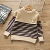 Thickened Pullover Autumn and Winter Boy Sweater Cute Children Color Matching Sweater Korean Baby Coat