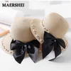 Maershei New Girls Straw Hat Women Travel Summer Travel Pai filhos do protetor solar Visor BeachCap Childing Sun Hats Y200602