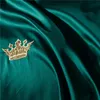 Zielony czerwony luksusowy złoty haft królewski egipski egipski bawełnę 47pcs Zestaw pościeli Queen King kołdra okładka bólu poduszki t4999524