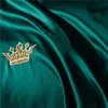 Green Red Luxury Gold Royal Embroidery 80S Egyptian cotton 4/7pcs Bedding Set Queen King Duvet Cover Bed sheet/Linen Pillowcases T200822