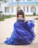 New Crystal Design Flower Girl Dresses With Long Sleeves Empire Tulle Tiered Skirts Floor-length Dresses