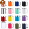 12oz Coffee Mug With Handle Insulated Stainless Steel Reusable Double Wall Vacuum Beer Travel Cup Tumbler Powder Coated Forest Sliding Lids WHT0228