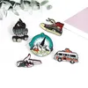 Brooches Pin for Women Vintage Bus Fire Shoes Enamel Fashion Dress Coat Shirt Demin Metal Brooch Pins Badges Promotion Gift Wholesale