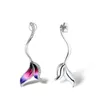 Stud Enamel Jewelry For Women Delicate Purple Leaves Earrings Necklace Fashion Handmade Enamel1