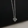 Exquisite 18K Gold Silver Plated Cubic Zirconial Crystal Cube Necklace for Women Girlfriend Ladies Bridal Wedding Jewelry Valentine's Day Gift Wholesale Price