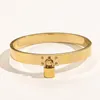 Bangle bracelet with lock charm bracelets 17cm inside perimeter gold color party Holiday gift ZG1180