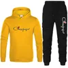 Men's Tracksuit Long Sleeve Hooded Hoodies Pants Two Piece Spring Autumn High Quality Jogging Suit Male Golf Casual Set