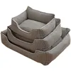 3 Taille Pet Bed Dog Warm Pad Tapis d'hiver rayé Produits pour animaux de compagnie Petit Moyen Grand Big Size Kennel Étanche Pet Nest Dog Bed 201222