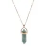 Collier en pierre naturelle 10 couleurs, chaîne en or, colliers hexagonaux en cristal de Quartz pour femmes, bijoux