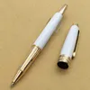 Yamalang 163 Metal mini silindir top kalemleri ve altın gümüş süslemeli kalem metal yazma malzemeleri ile beyaz seramik doku Hediye295D