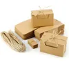 Confezione regalo 50x rettangolo rustico quadrato Kraft bomboniera bomboniera Kraftpaper1