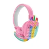 Auricolari Bluetooth Cuffie on-ear con bolle pop Cuffie arcobaleno in silicone Cuffie stereo wireless colorate per bambini per cellulare Tablet PC