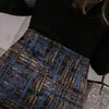 Élégant jupe crayon imprimé vintage coréen plus taille haute taise haute dame stretch package de hanche faldas mujer moda 220226