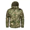 Mege Brand Camouflage Military Men Hooded Jacket, Sharkskin Softshell US Army Tactical Coat, Multicamo, Woodland, A-TACS, AT-FG 220301