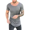 2018 Summer Moda Nowy Mężczyźni Muscle T Shirt O-Neck Krótki rękaw Topy T-shirt Casual Slim Fit Male Koszulki Homme White Gray11