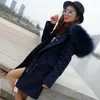 Style d'hiver Qiansongyi même fourrure bleu marine surdimensionné col de fourrure mi-long manteau tarte surmonter manteau femmes 201103