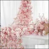 Decorative Flowers & Wreaths Festive Party Supplies Home Garden 4Pc/Set 180Cm Sakura Cherry Blossom Vine Y Wedding Arch Decoration Layout Ra