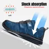 LARNMERN Mens Safety Shoes Steel Toe Hook&Loop Construction Protective Footwear Lightweight Breathable Shockproof Work Boots Y200915