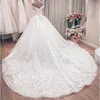 Immagine reale Vestido De Novia con spalle scoperte Abito da ballo lungo fino al pavimento Abito da sposa Sweep Train Abiti da sposa in pizzo bianco avorio